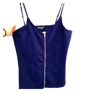 Express Navy Blue Zippered Tank
